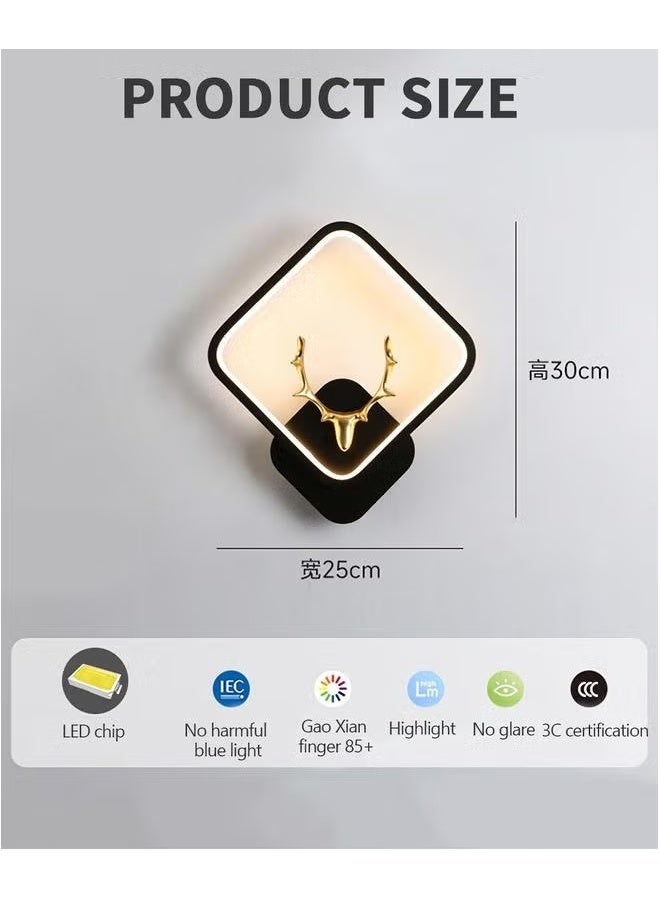 LED أضواء الجدار,مربع رأس الغزلان على شكل Sconces القابلة للتخفيف,مصابيح الجدار لجانب السرير الممر غرفة المعيشة - Image 3