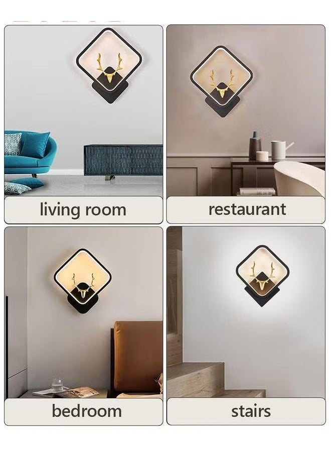 LED أضواء الجدار,مربع رأس الغزلان على شكل Sconces القابلة للتخفيف,مصابيح الجدار لجانب السرير الممر غرفة المعيشة - Image 5