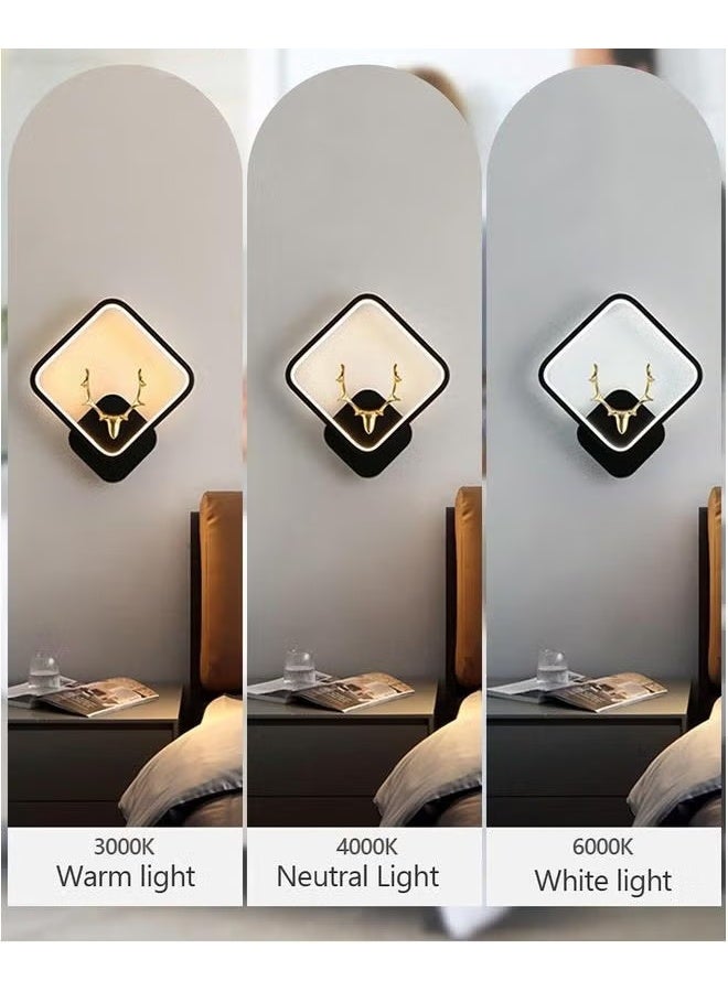 LED أضواء الجدار,مربع رأس الغزلان على شكل Sconces القابلة للتخفيف,مصابيح الجدار لجانب السرير الممر غرفة المعيشة - Image 2
