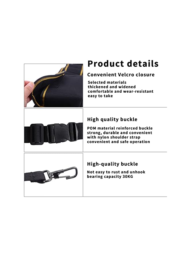 OMIRA Electrician waist bag,multi-functional tool waist bag,multi-pocket electrical maintenance bag,multi-functional practical waist bag,for electricians or carpenters,etc  - Image 5