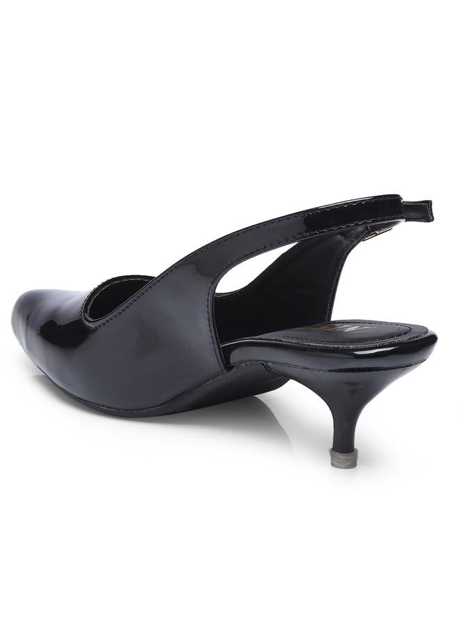 GNIST GNIST Plain Pointed Toe Kitten Heel Slingback Shoes  - Image 4