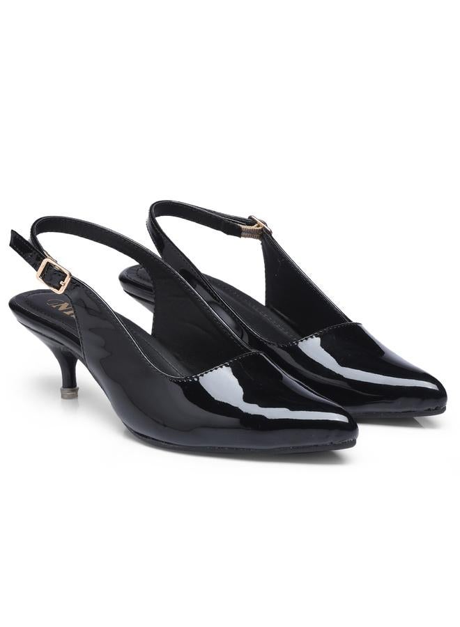 GNIST GNIST Plain Pointed Toe Kitten Heel Slingback Shoes  - Image 2