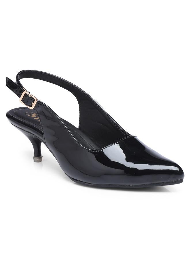 GNIST GNIST Plain Pointed Toe Kitten Heel Slingback Shoes  - Image 5