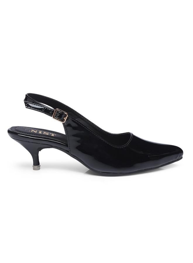 GNIST GNIST Plain Pointed Toe Kitten Heel Slingback Shoes  - Image 3