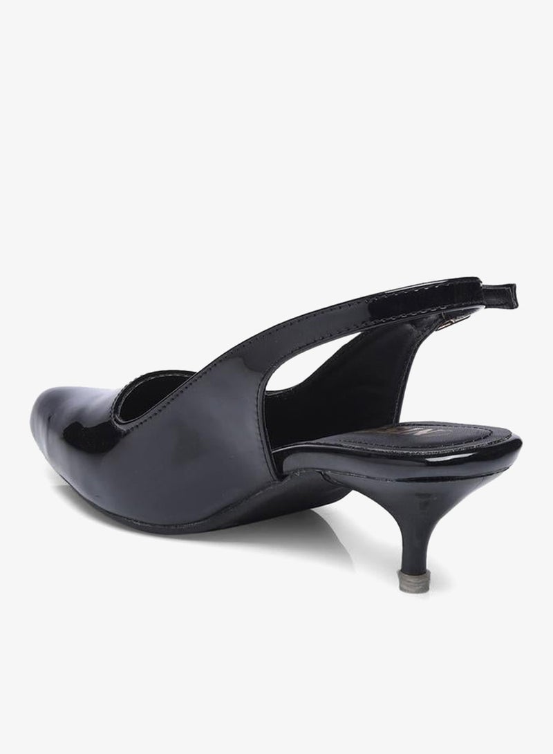 جنيست حذاء نسائي بكعب رفيع مدبب من الأمام بحزام خلفي - Image 4