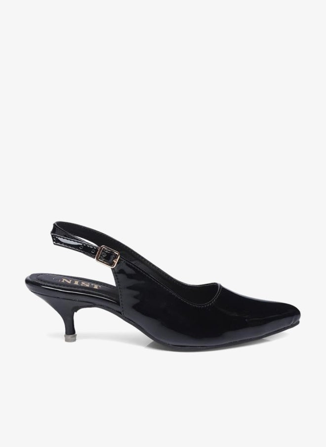 جنيست حذاء نسائي بكعب رفيع مدبب من الأمام بحزام خلفي - Image 3