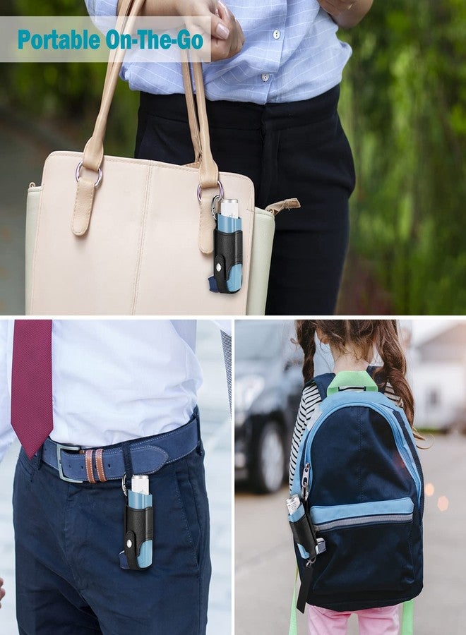 MEDMAX حافظة بخاخ الربو من ميدماكس، مصنوعة من جلد البولي يوريثان، حافظة صغيرة عملية للسفر، خفيفة الوزن، مزودة بمشبك تعليق، البخاخ غير متضمن (الحافظة فقط)، أسود - Image 5