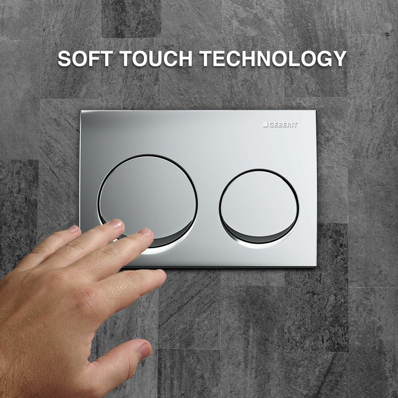 Geberit لوحة تدفق جيبريت كروم لامع سلسلة ألفا 20 115040213 ضمان لمدة عامين تشغيل أمامي لوحة دفع مزدوجة لخزان جيبريت المخفي متوافقة مع الخزان المخفي دائري - Image 5