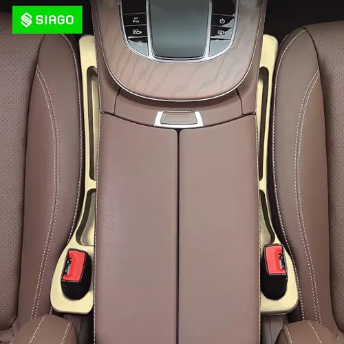 SIAGO SIA126 Car Seat Gap Filler –Slot for Storing Phone, Cards & Coins – Prevents Items from Dropping – Universal Fit for Car (Beige) - Image 3