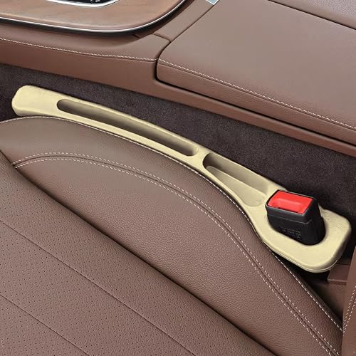 SIAGO SIA126 Car Seat Gap Filler –Slot for Storing Phone, Cards & Coins – Prevents Items from Dropping – Universal Fit for Car (Beige) - Image 1