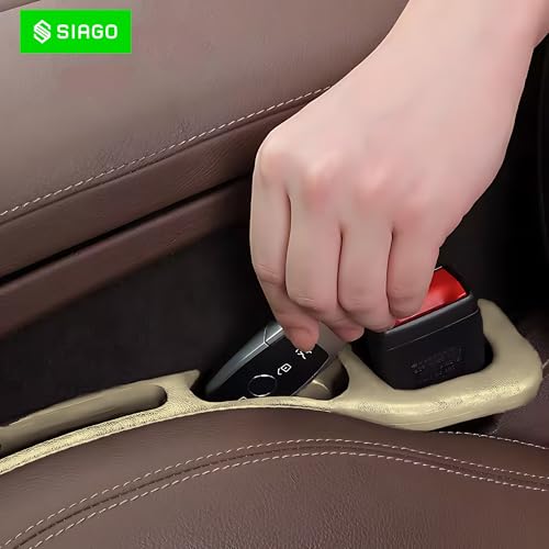 SIAGO SIA126 Car Seat Gap Filler –Slot for Storing Phone, Cards & Coins – Prevents Items from Dropping – Universal Fit for Car (Beige) - Image 5
