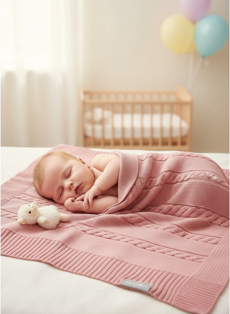 Mamas Gift Breathable Knit Blanket Well Made Cellular Baby Blanket by Ultra-soft Cotton Knit Material, Ideal for All Seasons. We Design for Your Baby According to the Actual Measurement, - Image 1