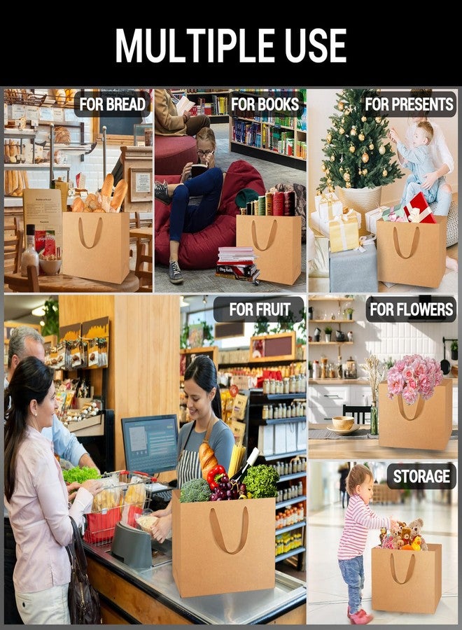 EUSOAR Extra Large Kraft Gift Bags,16"x6"x12" 25 pack Brown Paper Handle Craft Shopping Bags in Bulk, for Retail, Restaurant, Business, Party Favor, Grocery, Boutique, Birthday, Wedding, Baby Shower - Image 3