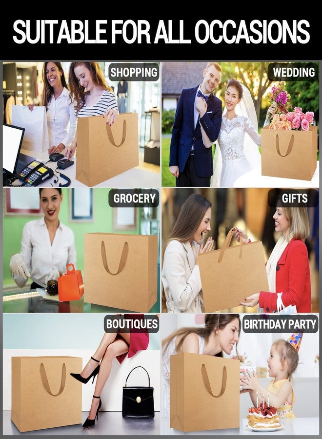 EUSOAR Extra Large Kraft Gift Bags,16"x6"x12" 25 pack Brown Paper Handle Craft Shopping Bags in Bulk, for Retail, Restaurant, Business, Party Favor, Grocery, Boutique, Birthday, Wedding, Baby Shower - Image 4