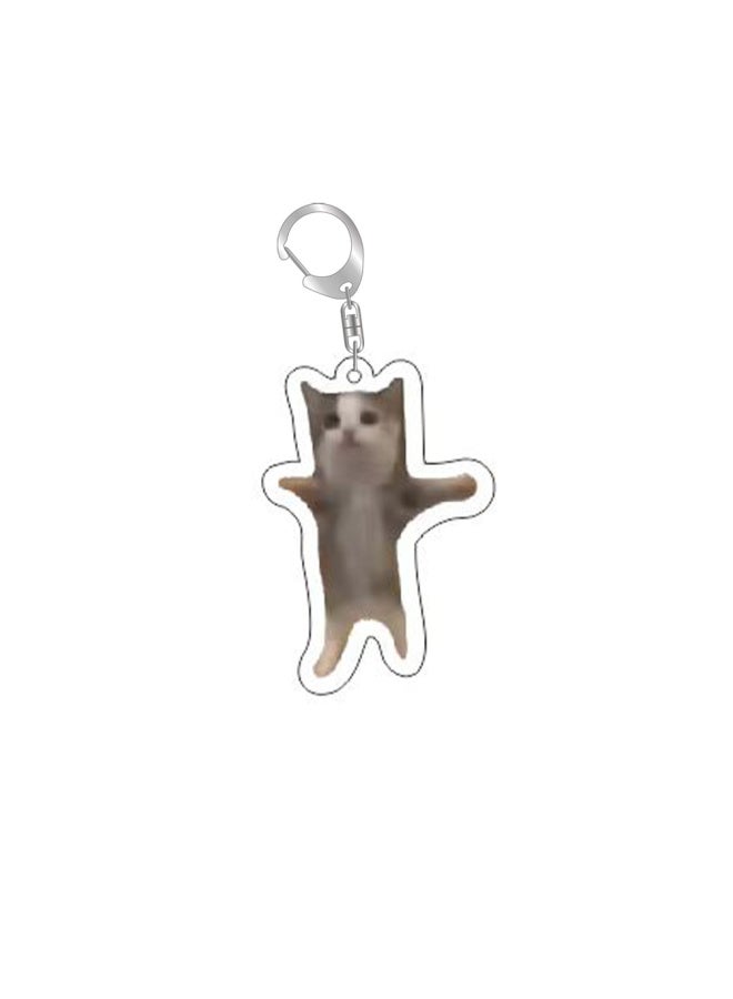 Generic Super Cute Bread Popping Cat Meow Meme Key Chain Keychains Ring for Accessories Bag Pendant Keyring Jewelry Fans Love Gifts-Color:Style 9-Size:55mm  - Image 1