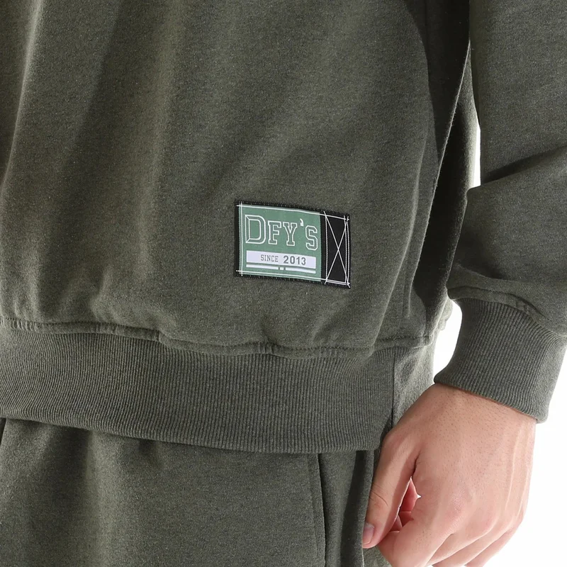Defy's Men's Stand Collar Sweat Khaki