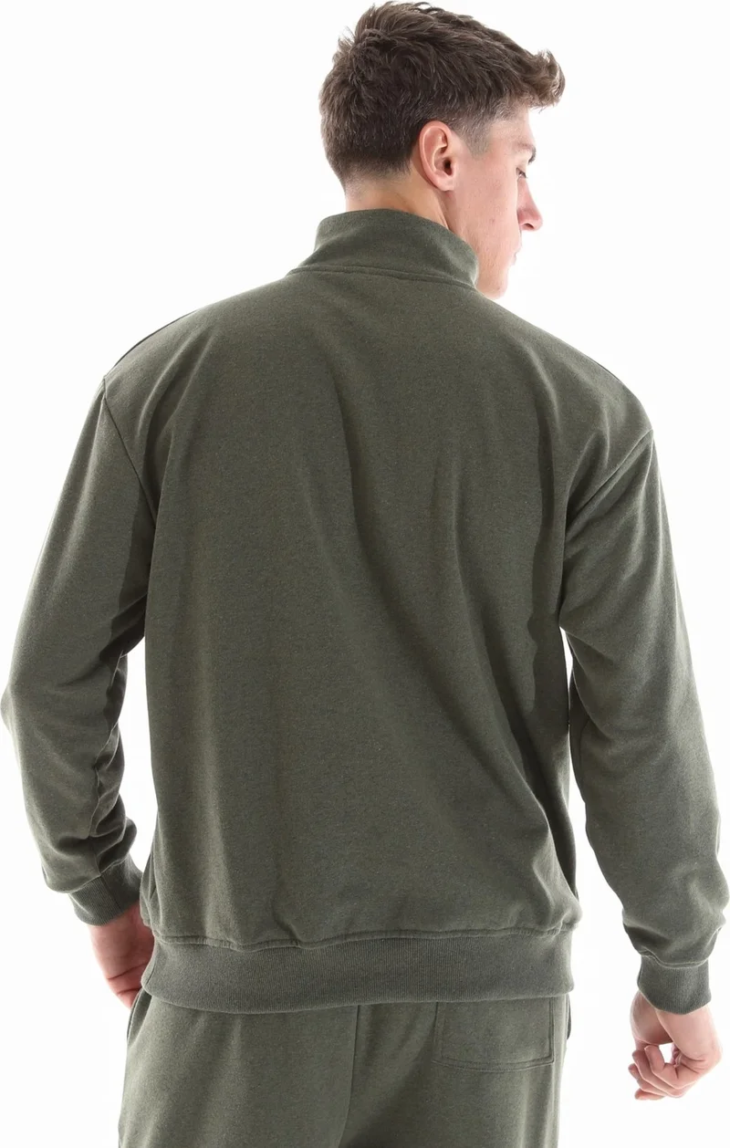Defy's Men's Stand Collar Sweat Khaki