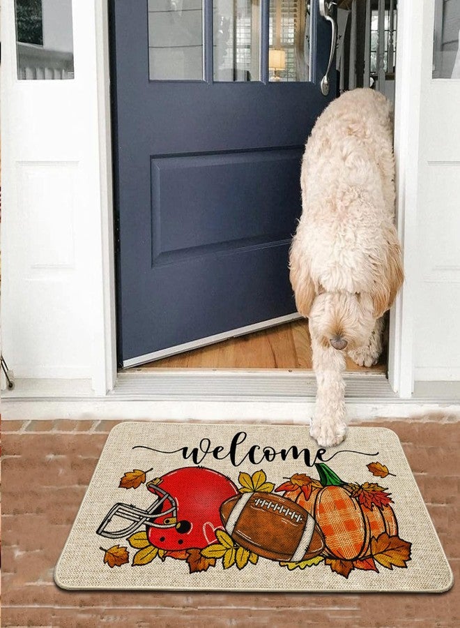 Baccessor Fall Football Doormat Indoor Outdoor Thanksgiving Pumpkin Autumn Sports Game Day Welcome Front Door Mat Anti-Slip Rubber for Seasonal Kitchen Entrance Floor Decoration 17 x 29 Inch - Image 5