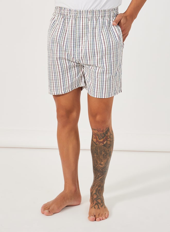 ستايلي مجموعة من 2 بوكسر منسوج بطبعة مربعات - Image 2