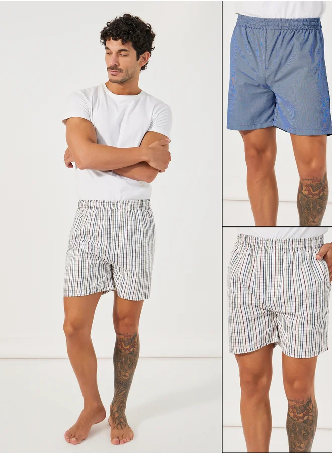 Styli Styli Pack of 2 - Checked Assorted Woven Boxers