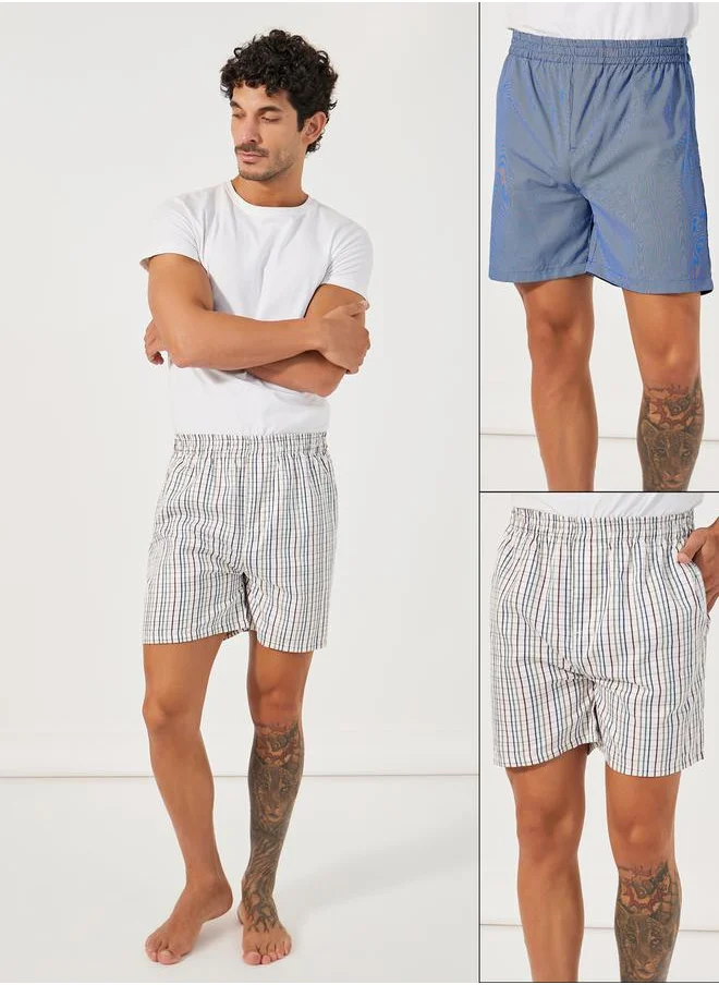 Styli Pack of 2 - Checked Assorted Woven Boxers