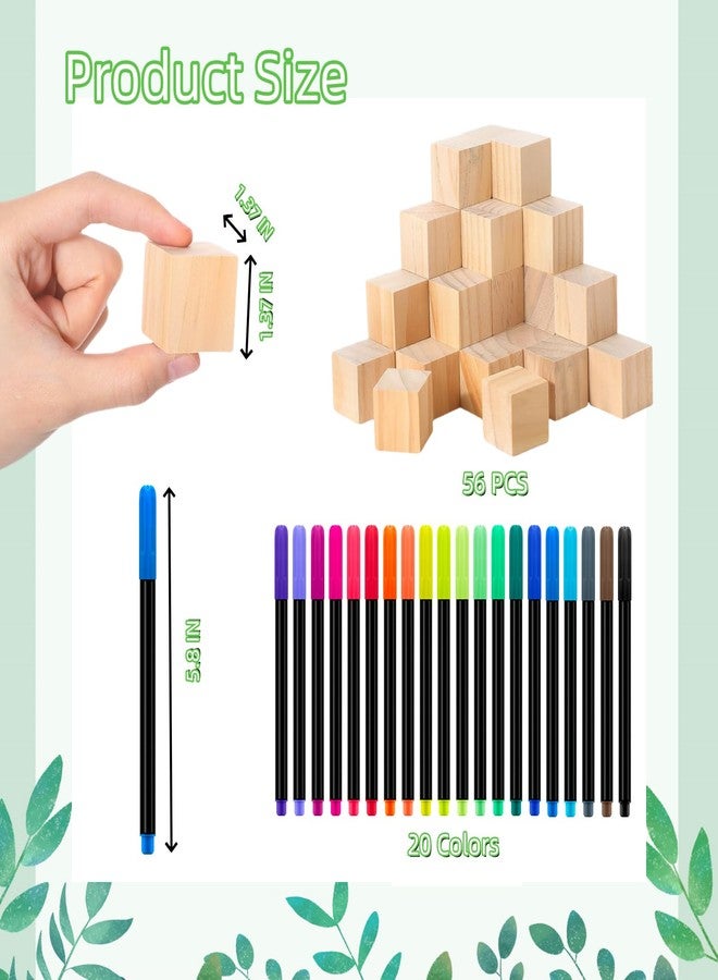 SytuHete 97 Pcs Baby Shower Game Sign Set Includes Decorative Square Signs 56 DIY Blank Wooden Blocks 20 Fabric Pens Baby Shower Game Prizes. - Image 4