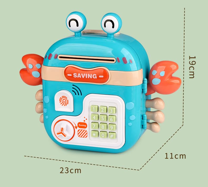 BAREPEPE Piggy Bank for Kids Electronic ATM Money Bank with Password and Finger Sensor Lock - Pink - Image 5