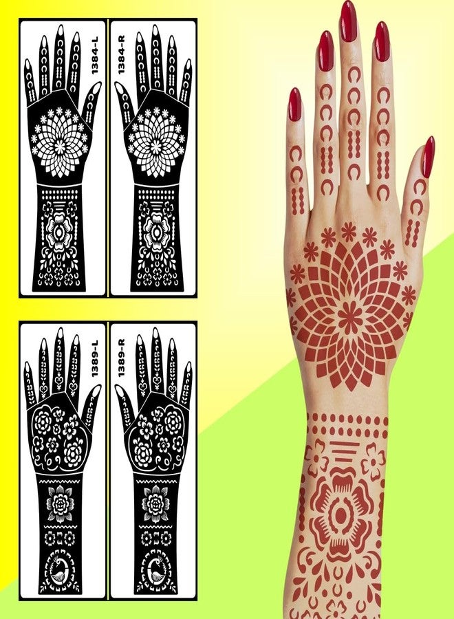 ORDERSHOCK Henna Floral Back Hand Stencil Sticker Temporary For Wedding Season & Special Events For Women & Bridal - Image 3