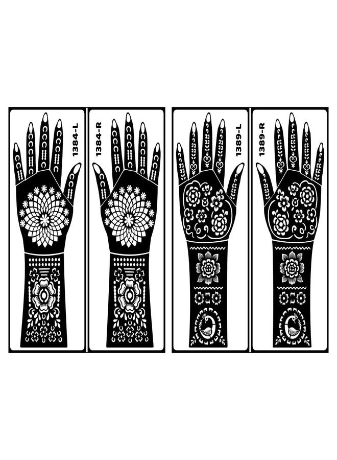 ORDERSHOCK Henna Floral Back Hand Stencil Sticker Temporary For Wedding Season & Special Events For Women & Bridal - Image 2