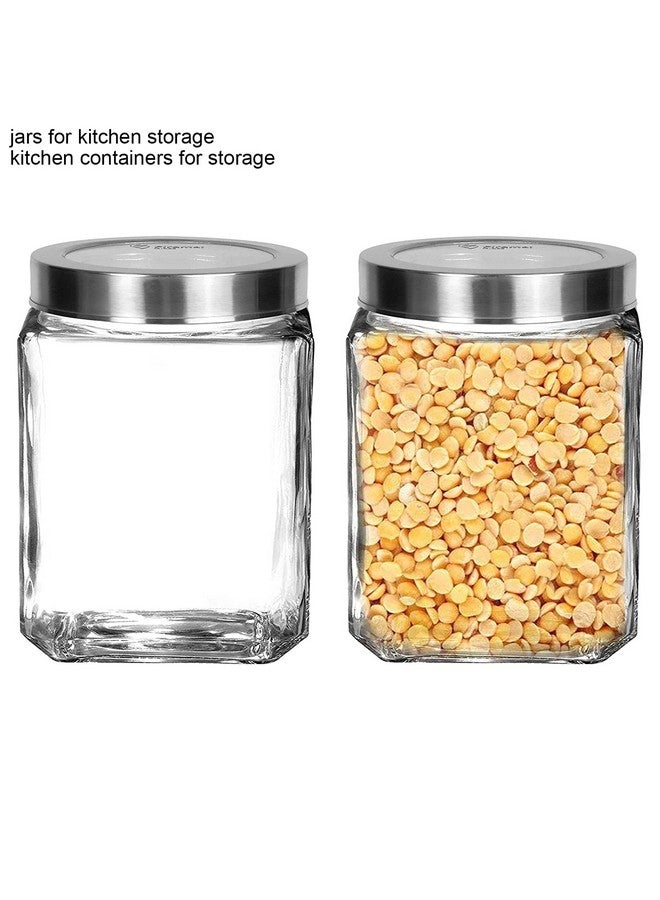 Brezzycloud Piraml Glass Cubical Square 600ml Transparent Glass Jars & Containers for Kitchen Pantry, Honey, Jams, Pickles, Cookies, Dry Fruits, Coffee Beans Storage with Lid (600ml, Set Of 4) - Image 5