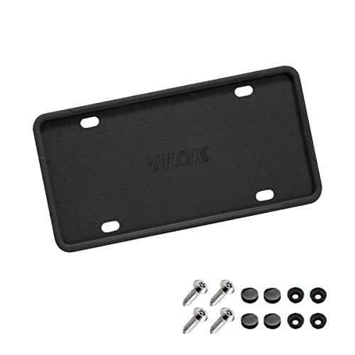 YALOK Black Silicone License Plate Frame with Drainage Holes, Universal US Car License Plate Bracket Holder. Rust-Proof, Rattle-Proof, Weather-Proof Car Accessories (Black/1PCS) - Image 1