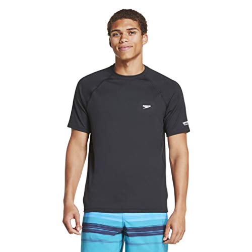 Speedo Men's Uv Swim Shirt Short Sleeve Regular Fit Solid - Image 1