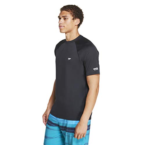 Speedo Men's Uv Swim Shirt Short Sleeve Regular Fit Solid - Image 2