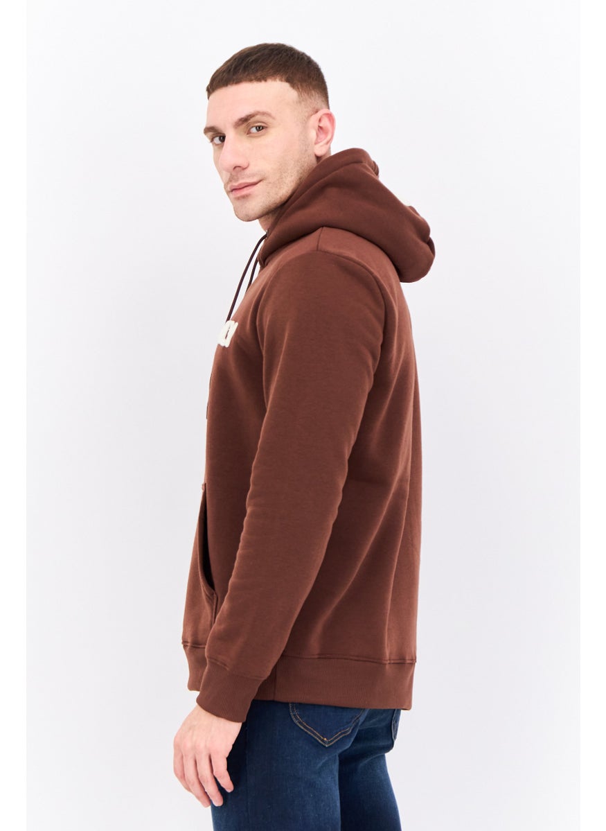 MEMBERS ONLY - Men Hooded Long Sleeve Brand Logo Sweatshirt, Dark Brown - Image 1