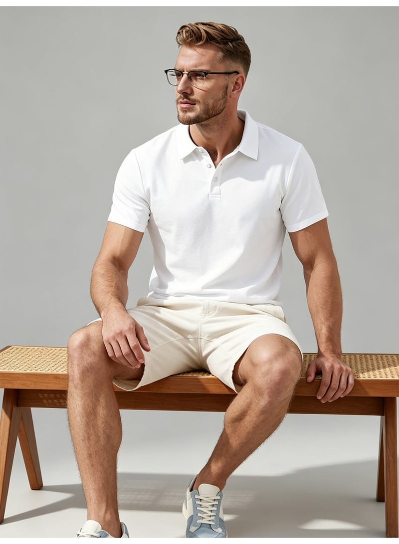 general Men's Short Sleeve Polo Shirts,Basic Golf T-Shirts for Men,Regular Fit Breathable Quick-Dry Shirt,Classic Moisture Wicking Performance Tees Summer,Athletic Running Top,Business and Casual Wear, White - Image 4