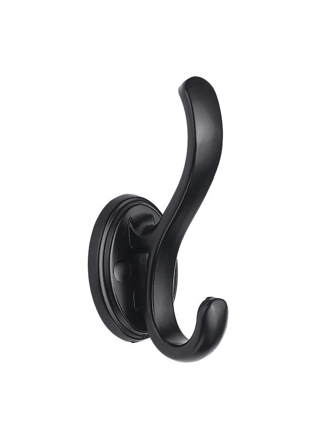 Thoraya Black Coat Hook Punch Free Modern Minimalism Wall Mounted Coat Hook for Clothing Large Underwear Model 599 Black Screw Adhesive Dual Use  - Image 1