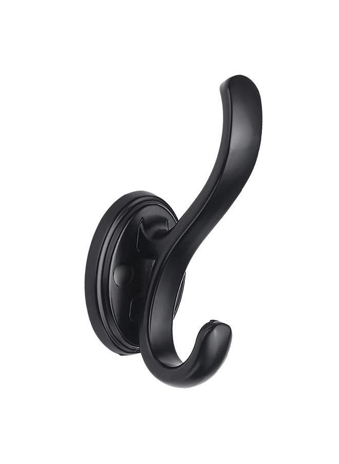 Thoraya Black Coat Hook Punch Free Modern Minimalism Wall Mounted Coat Hook for Clothing Large Underwear Model 599 Black Screw Adhesive Dual Use  - Image 2