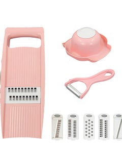 Oasisgalore 7-in-1 Cheese Harvester, Stainless Steel Graters for Kitchen Handheld,Suitable for Cheese, Vegetables, Spices(Pink)  - Image 1