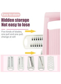 Oasisgalore 7-in-1 Cheese Harvester, Stainless Steel Graters for Kitchen Handheld,Suitable for Cheese, Vegetables, Spices(Pink)  - Image 4