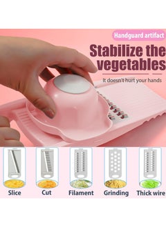Oasisgalore 7-in-1 Cheese Harvester, Stainless Steel Graters for Kitchen Handheld,Suitable for Cheese, Vegetables, Spices(Pink)  - Image 5