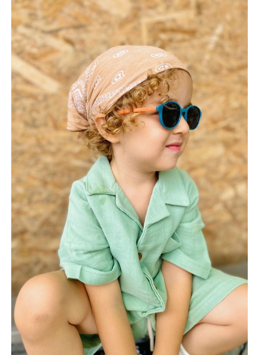 Focus On 2-5 Years Old Turquoise-Orange Polarized Kids Sunglasses  - Image 3