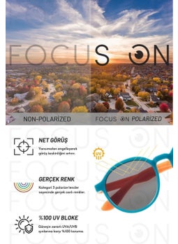 Focus On 2-5 Years Old Turquoise-Orange Polarized Kids Sunglasses  - Image 5