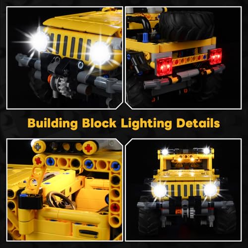 Kyglaring مجموعة إضاءة LED من كيغلارين متوافقة مع ليغو جيب رانجلر تكنيك 42122 كتل بناء معززة مع تحكم باللمس وإضاءة قابلة للتعتيم فقط - Image 5