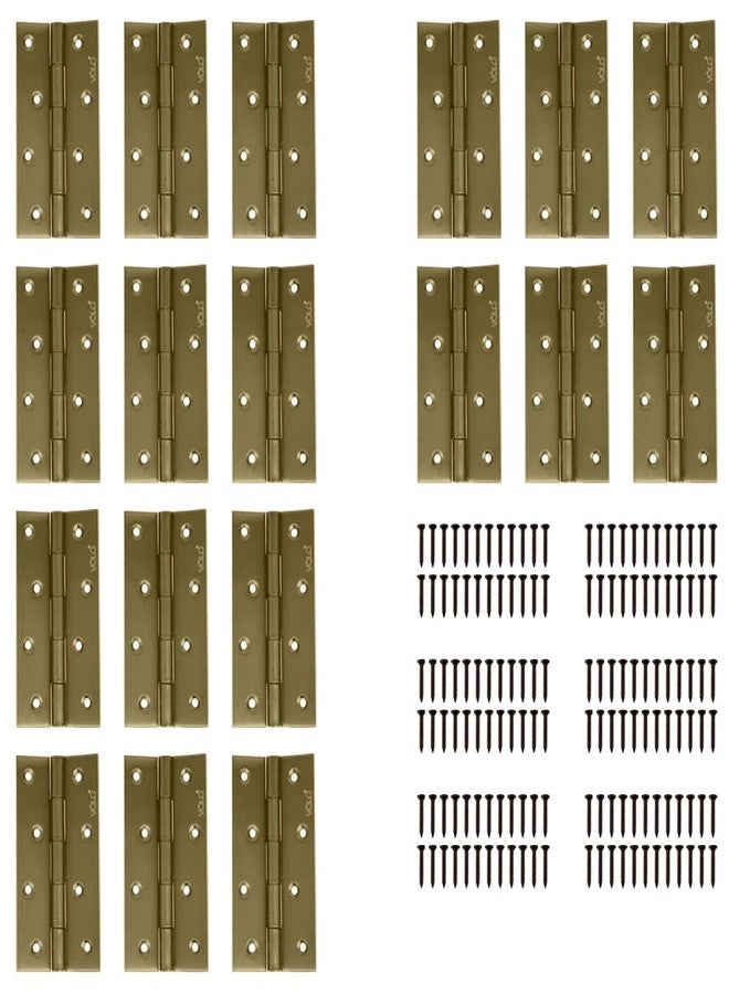 Volo Premium Concealed Door Butt Hinges 3 inch x 12 Gauge/2.5 mm Thickness, Slow Motion Butt Hinge (Stainless Steel)(Colour: Antique Brass) (Pack of 18 Pcs) - Image 1