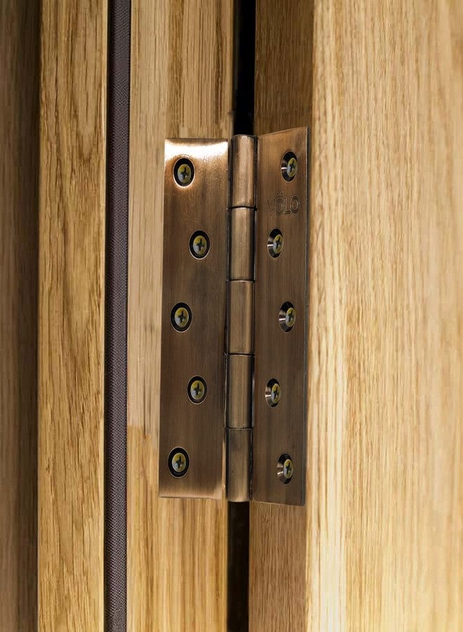 Volo Premium Concealed Door Butt Hinges 3 inch x 12 Gauge/2.5 mm Thickness, Slow Motion Butt Hinge (Stainless Steel)(Colour: Antique Brass) (Pack of 18 Pcs) - Image 5