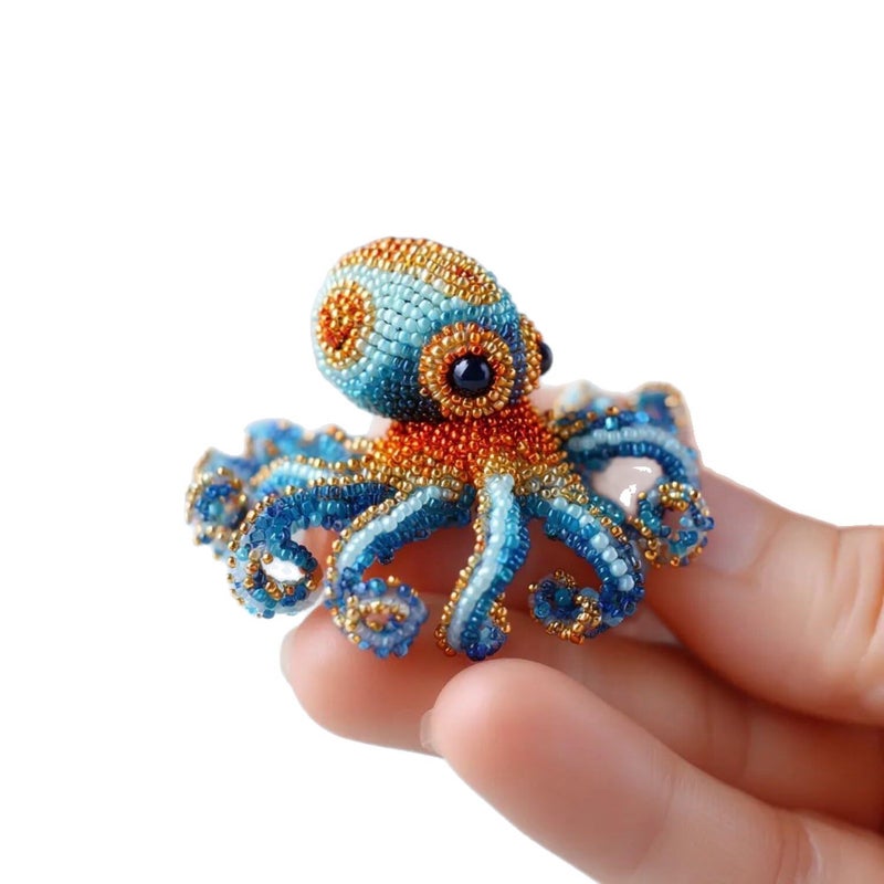 Octopus Bead Embroidery Kit DIY Craft Set - Image 5