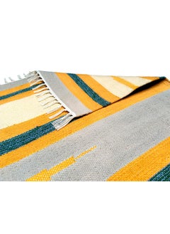 H2H H2H Rectangular Door Mat, Cotton, 3Pc. Combo, Traditional Kilim Design|Solid Shade - Multicolored, Size (50X80Cm) - Side Fringes  - Image 3