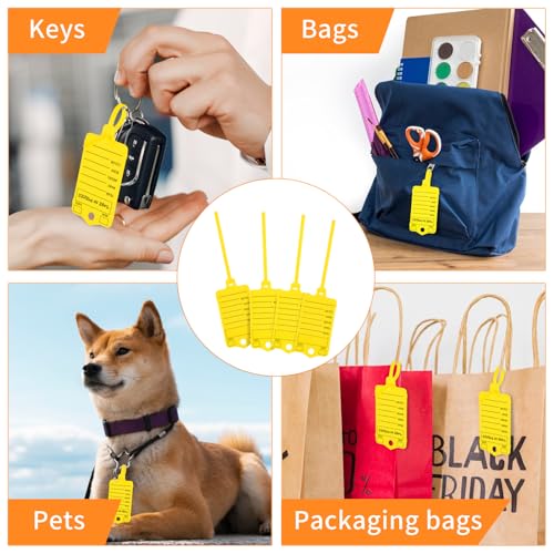 DLUGOPIS 200 Pcs Yellow Self Locking Car Key Tags - Dealership Plastic Labels, Waterproof Identifiers for Key Box, Office, Shop, Car Supplies - Image 4