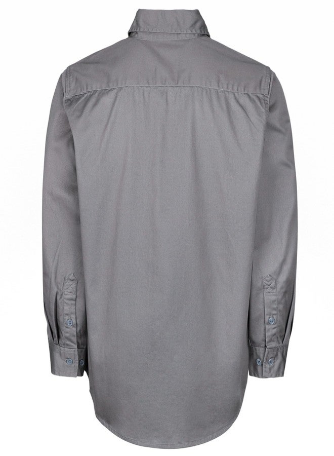 Titicaca FR Shirt Flame Resistant Work Shirt Men's Cotton 7.5oz Welding Shirt, Light Gray, Large, Classic - Image 3