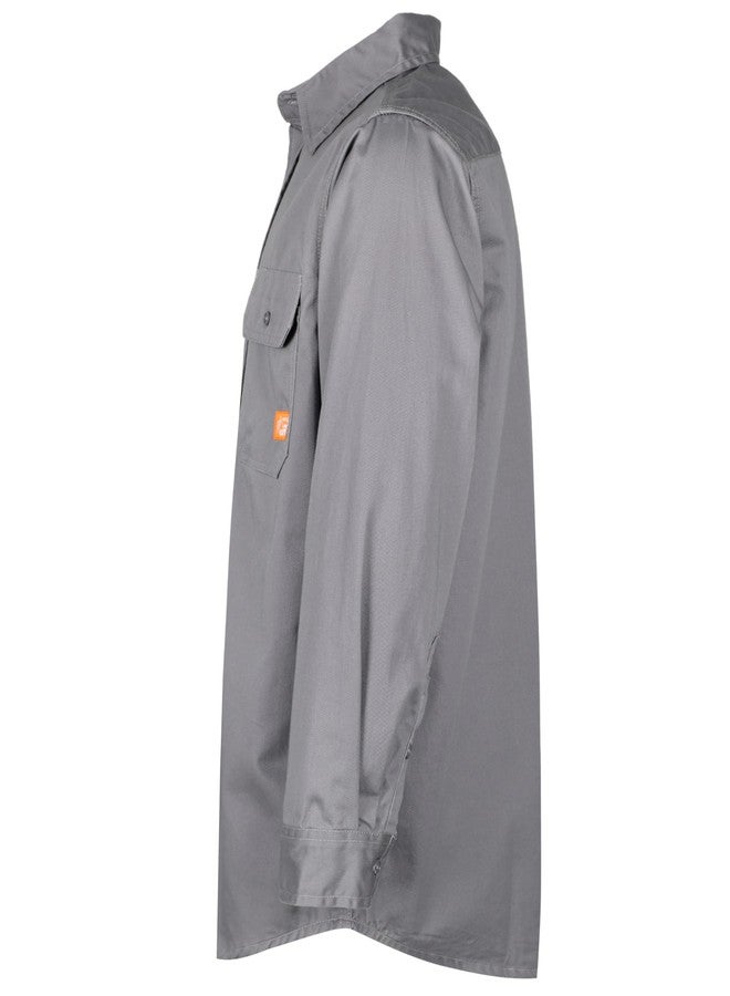Titicaca FR Shirt Flame Resistant Work Shirt Men's Cotton 7.5oz Welding Shirt, Light Gray, Large, Classic - Image 2